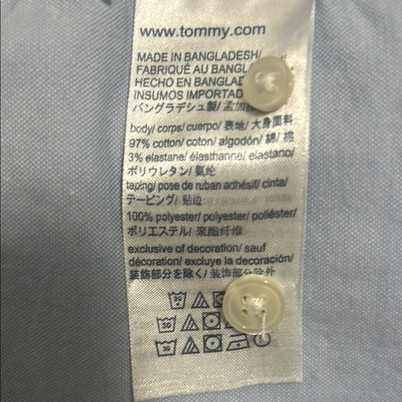 Tommy Hilfiger Unisex Light Blue Shirt with Excellent Condition - Picture 2 of 8